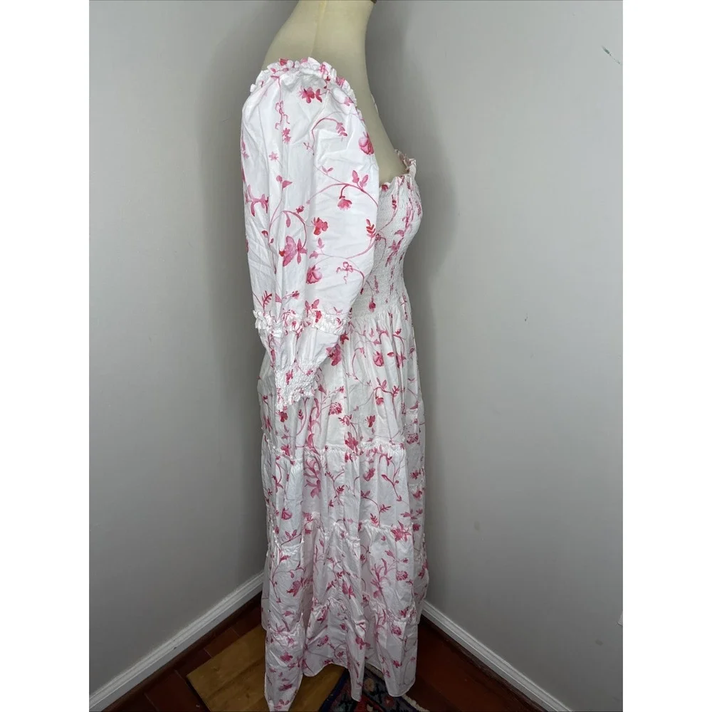 Hill House Nesli Nap Dress in Pink Rose Botanica XS - Picture 5 of 10
